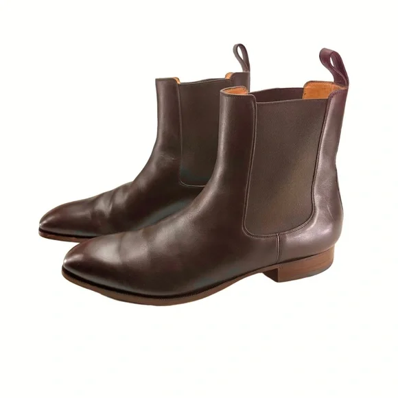 Gucci Men\'s Dark Brown Leather Boots GUCCI mens dark brown leather BOOTS shoes 11.5 US 12.5  main image 2